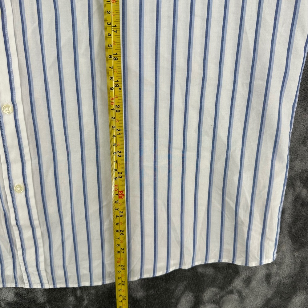Brooks Brothers 1818 Mens Large Blue White Striped Cotton Button Down Shirt L - Picture 6 of 7